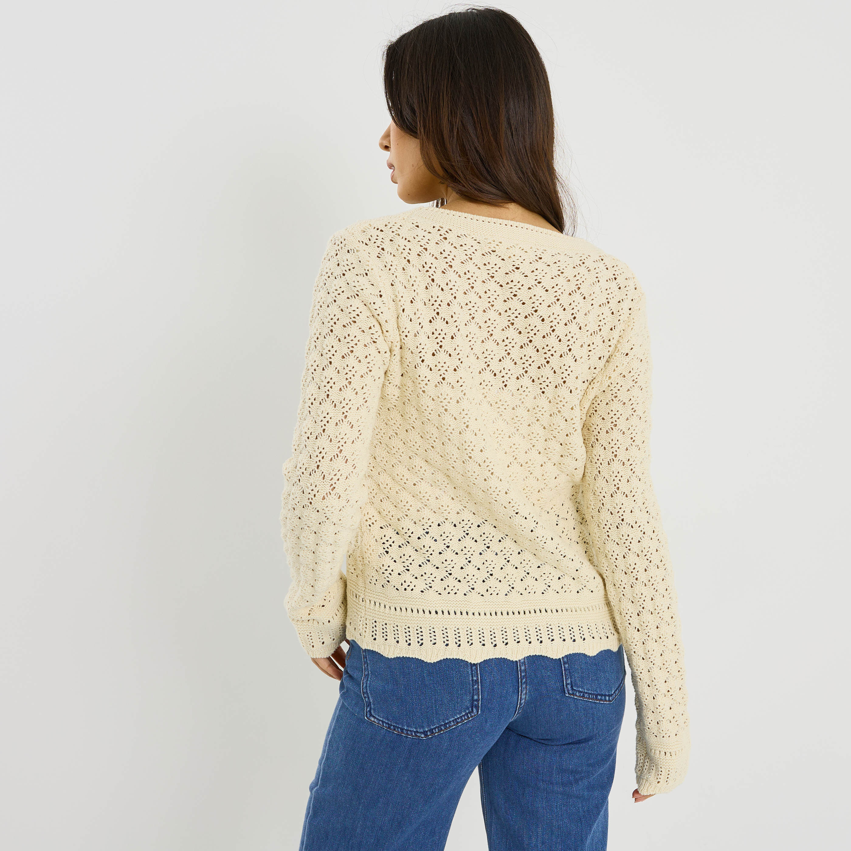 Gilet &agrave; boutons col V femme