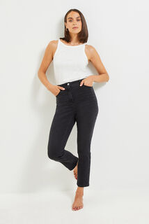 Jeans mum taille haute