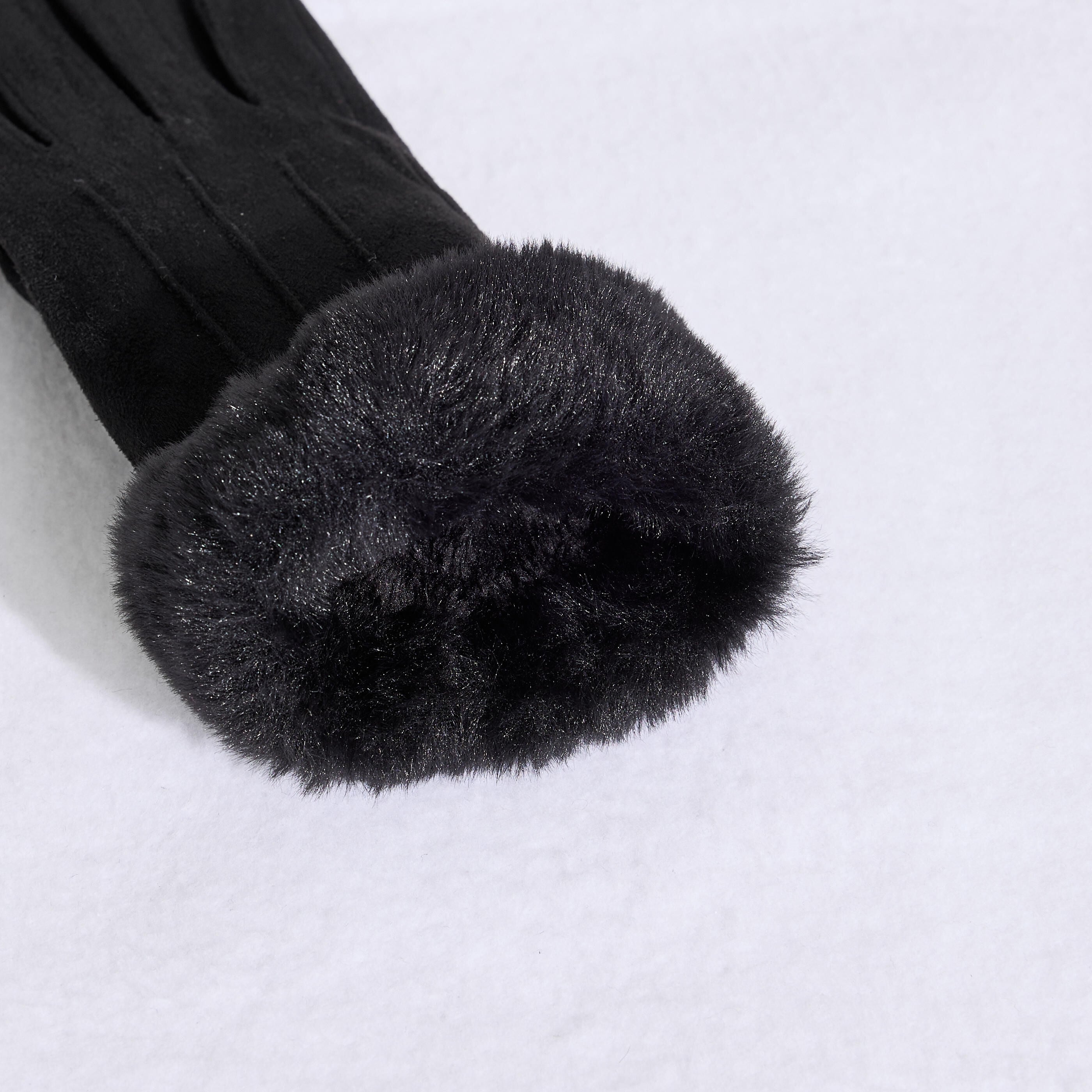 Gants tactiles doux en su&eacute;dine femme