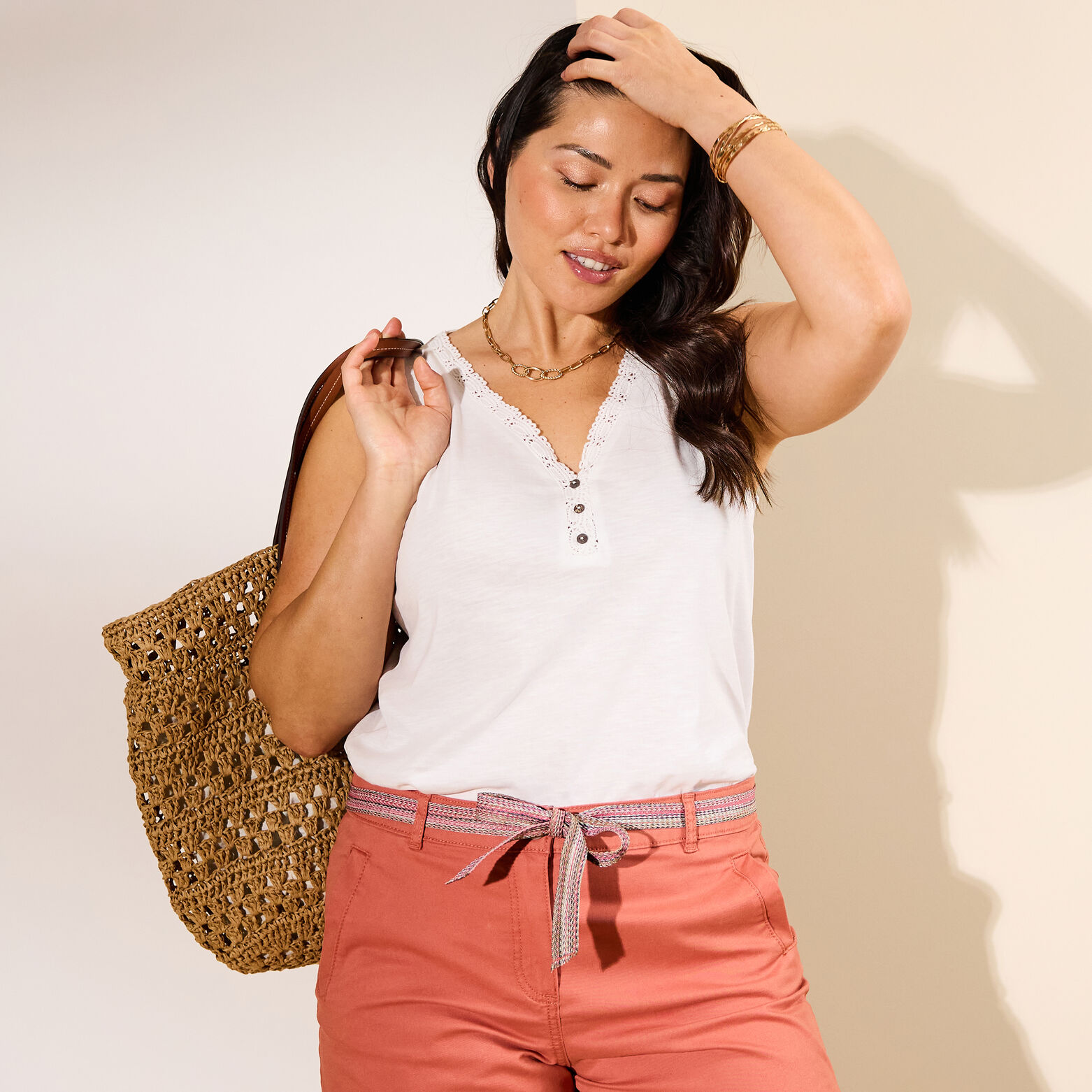 Débardeur col V femme