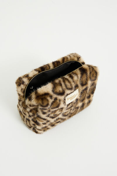 Grande trousse imprimé léopard femme