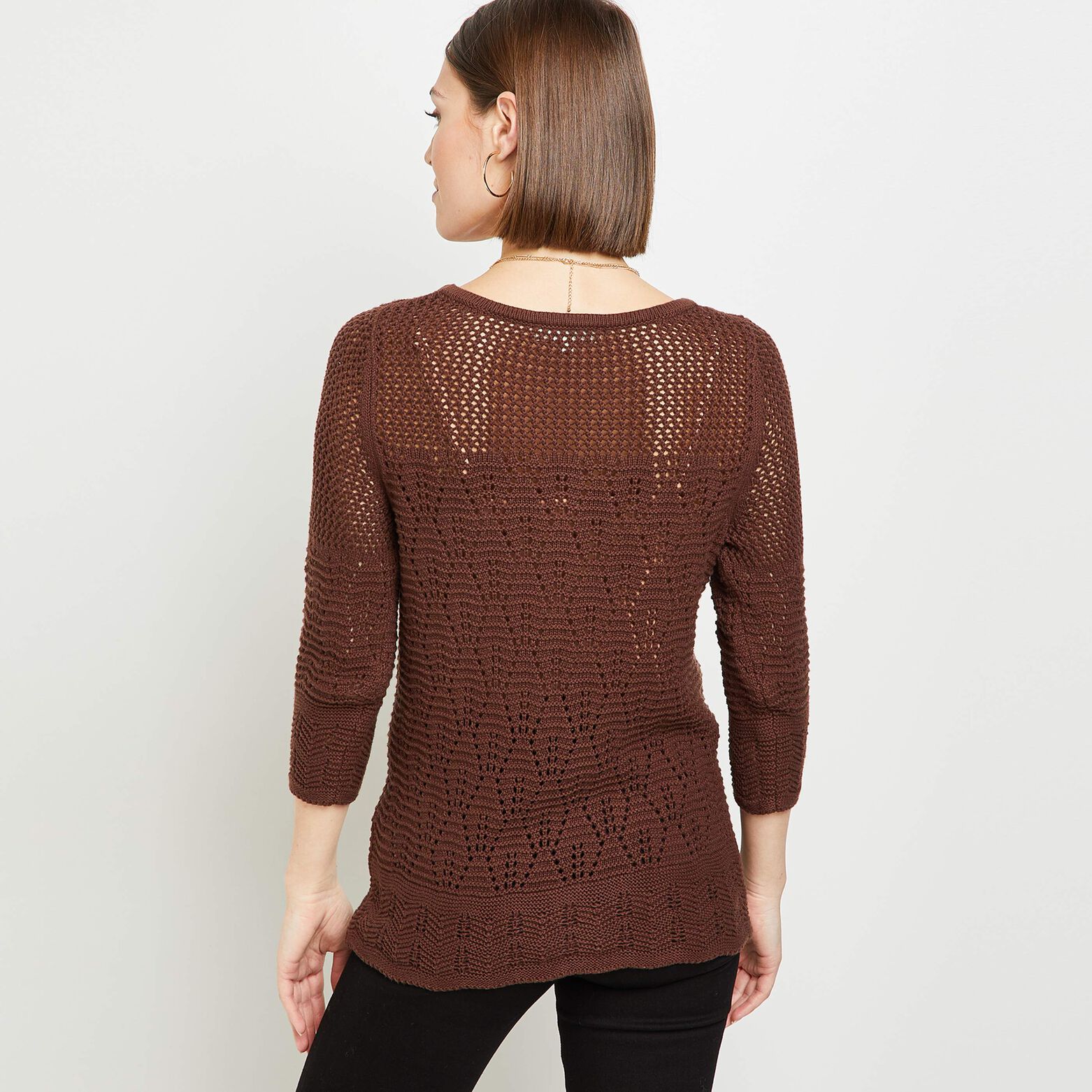 Pull crochet femme