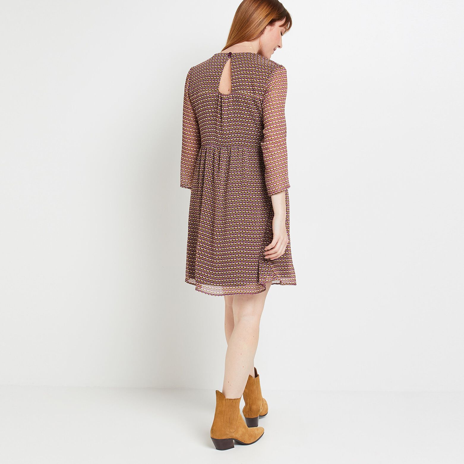 Robe en voile imprimée femme