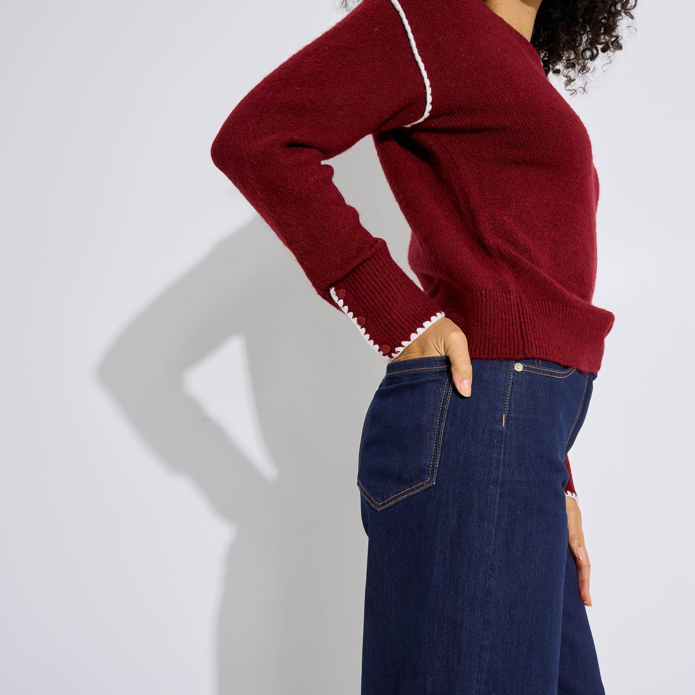 Pull en maille manches longues femme