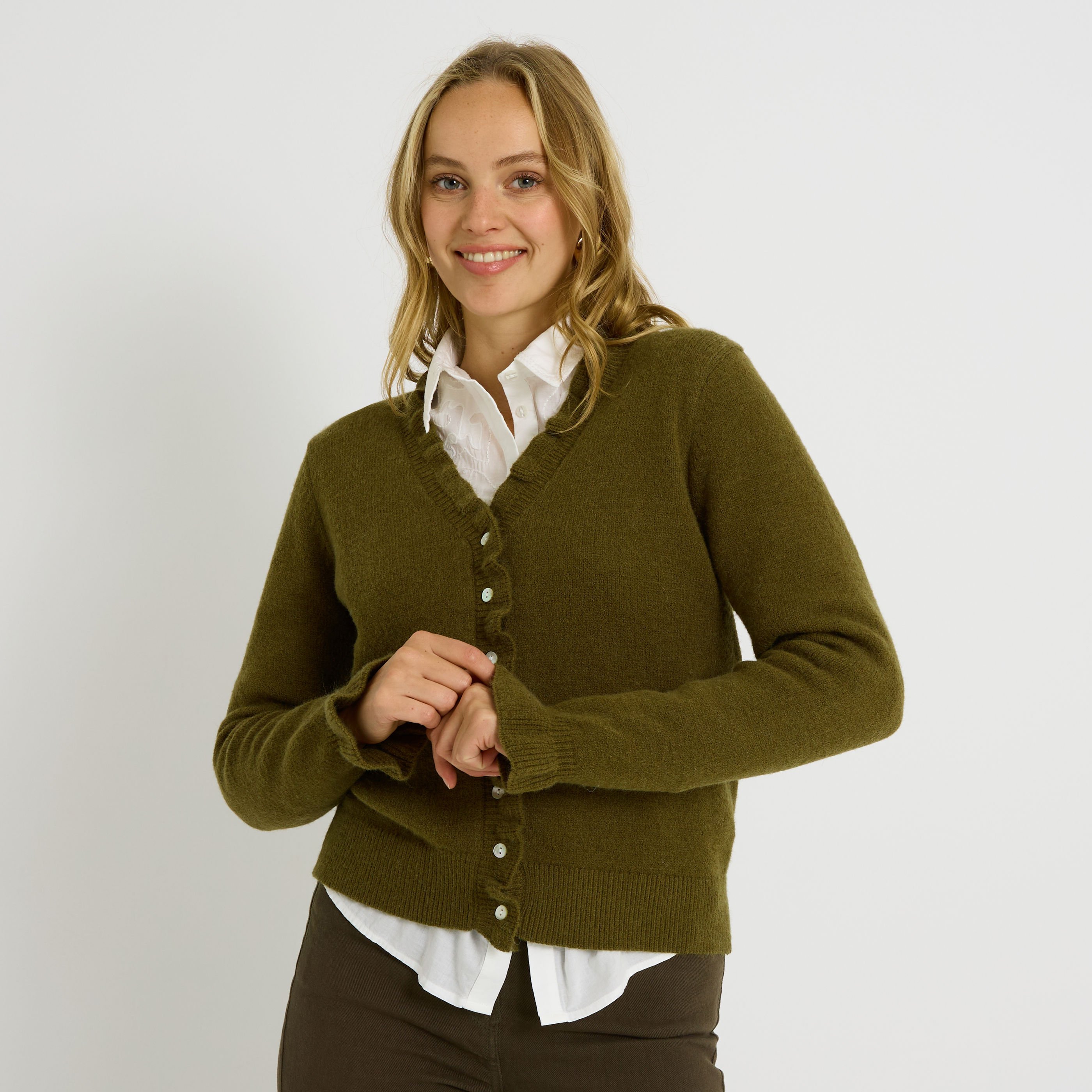 Gilet avec volants femme