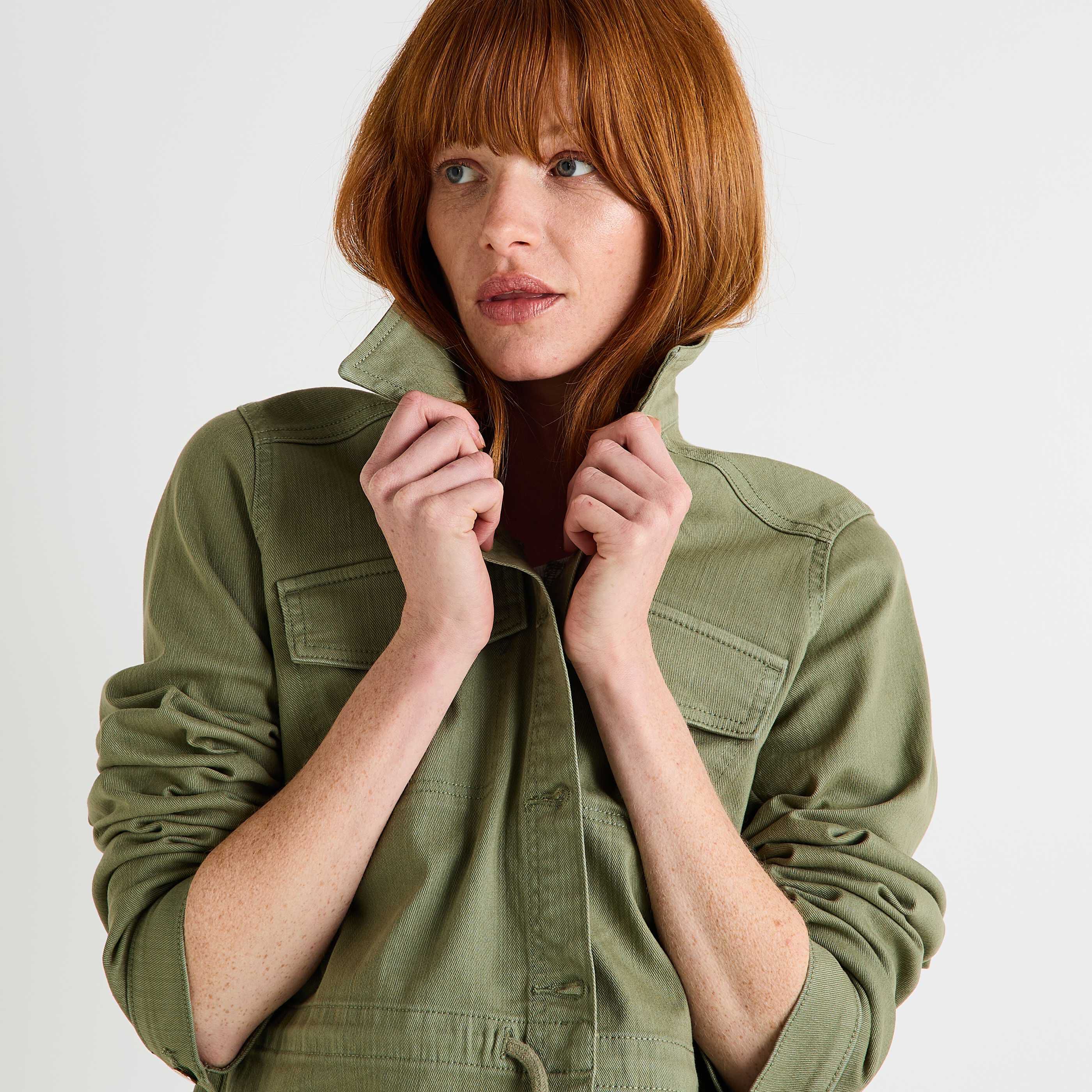 Veste saharienne denim femme