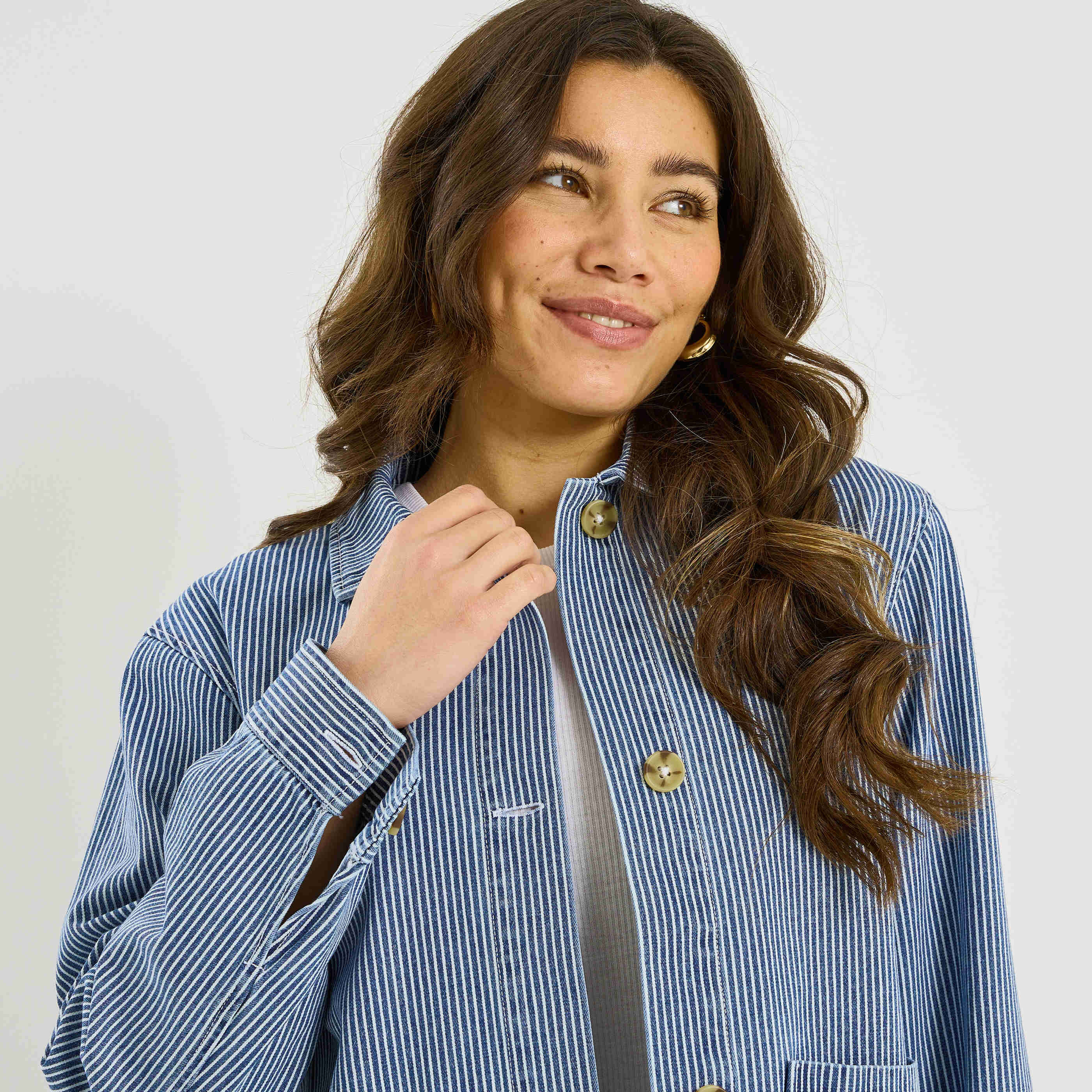 Veste &agrave; rayures verticales femme