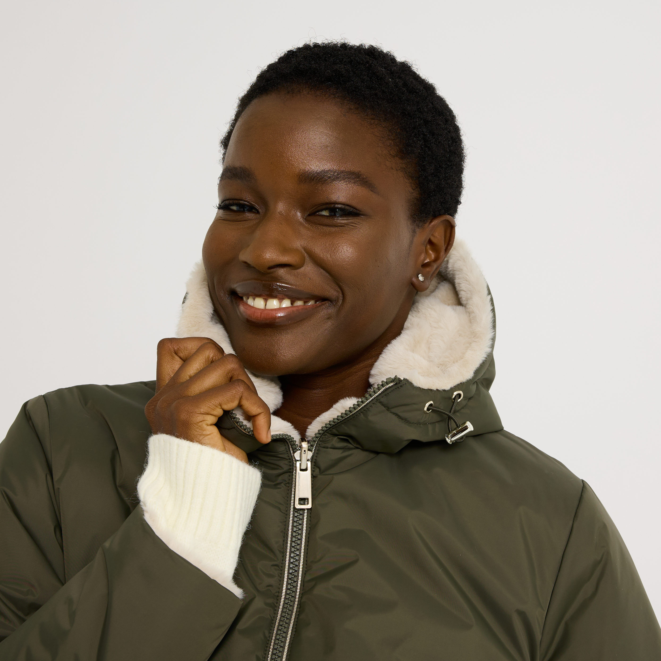 Parka mi-longue r&eacute;versible femme