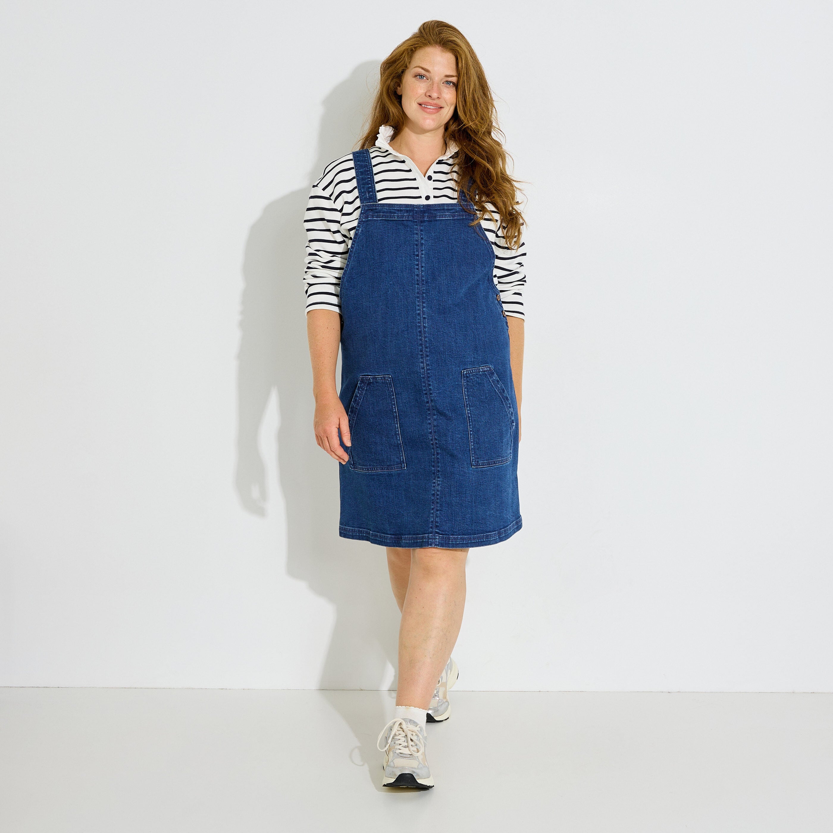 Robe chasuble en jean femme