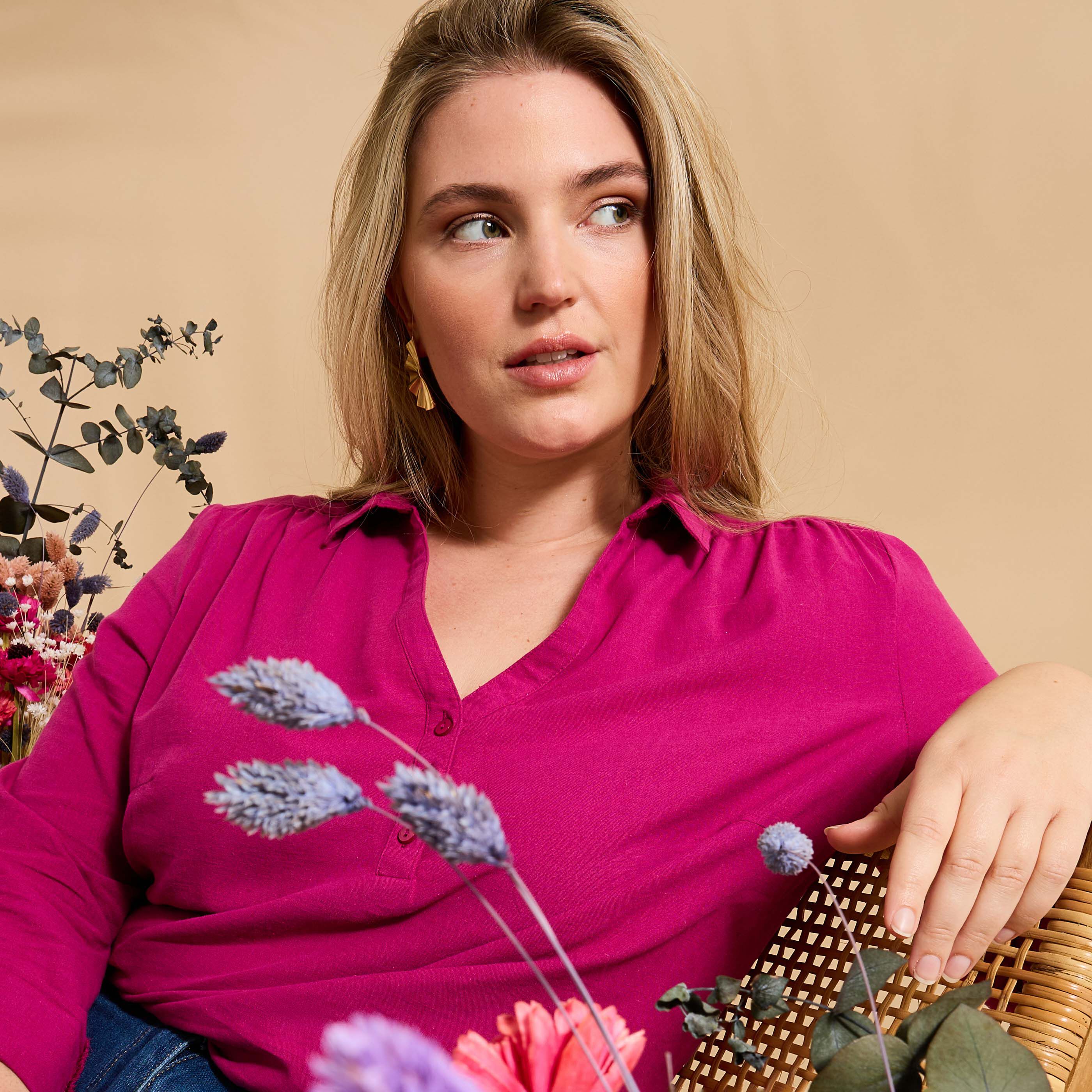 Blouse col chemise femme