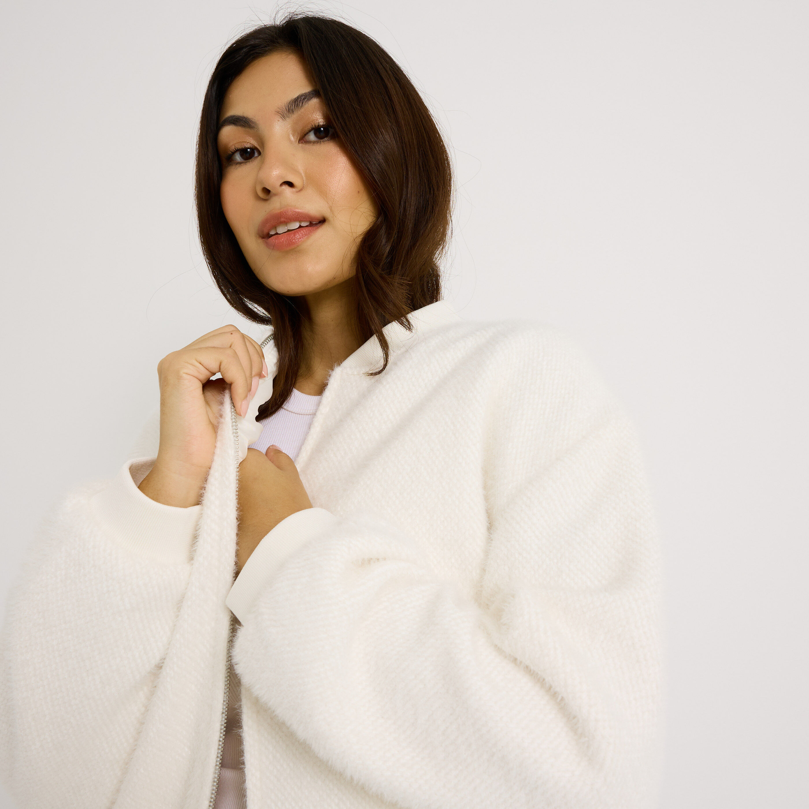 Bomber oversize fluffy femme