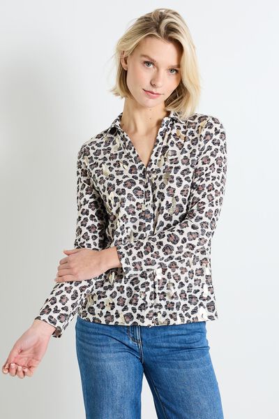 Chemise imprimé léopard femme
