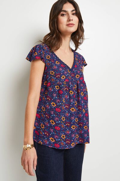 Blouse manches courtes col V