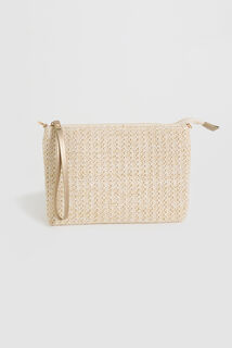 Pochette effet paille femme