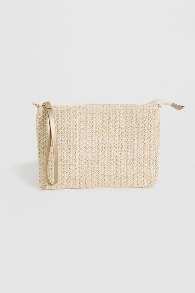 Pochette effet paille femme