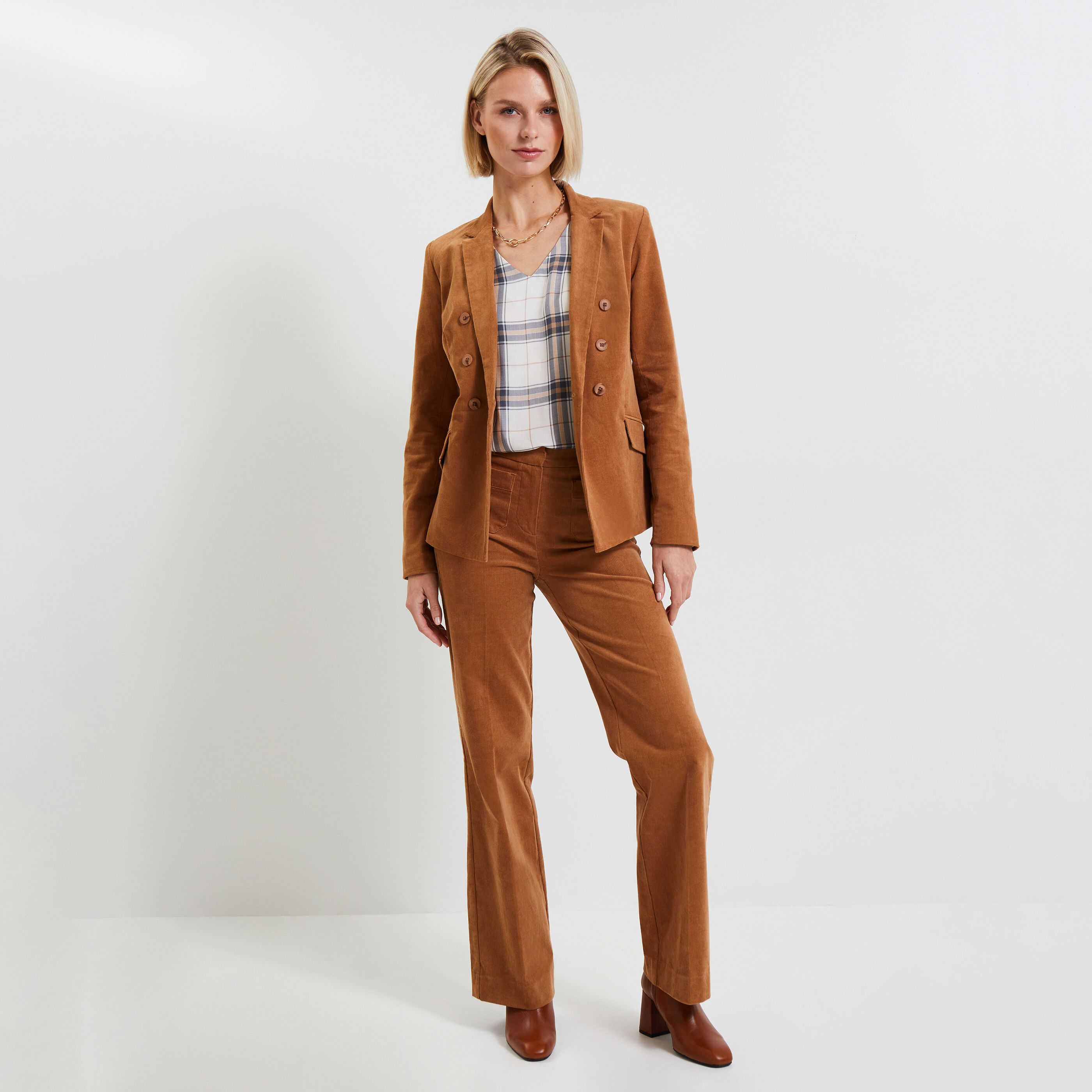 Tailleur pantalon deals velours femme