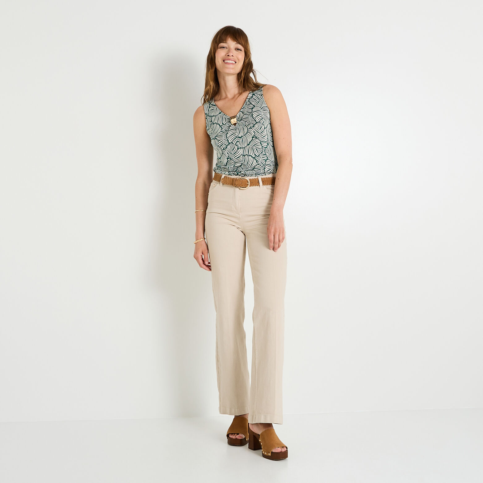 Débardeur col V femme
