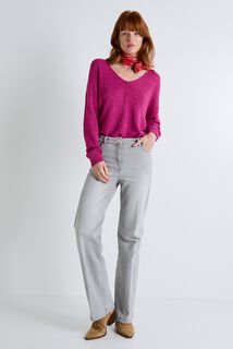 Pull col V femme