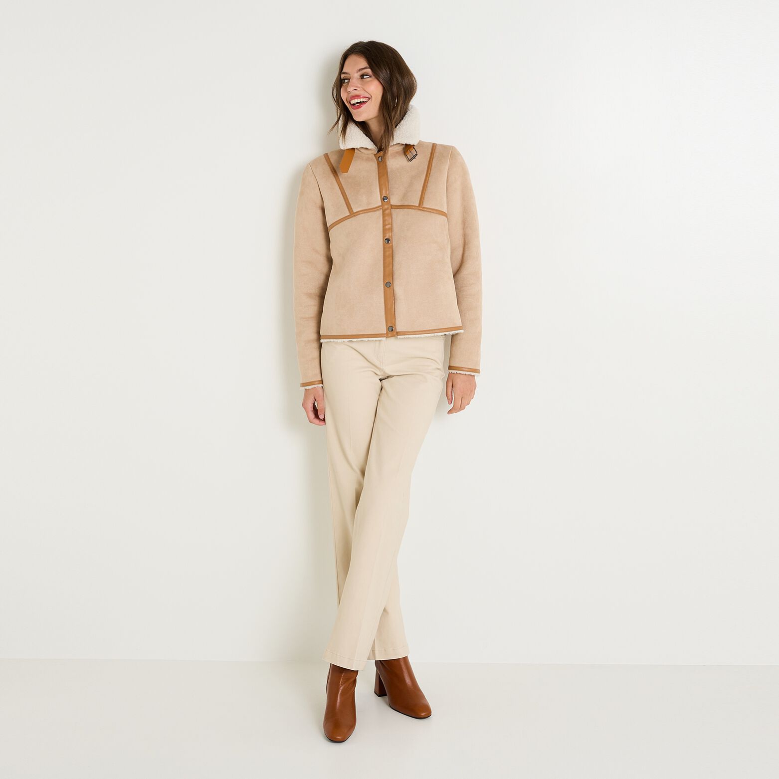 Manteau col montant femme