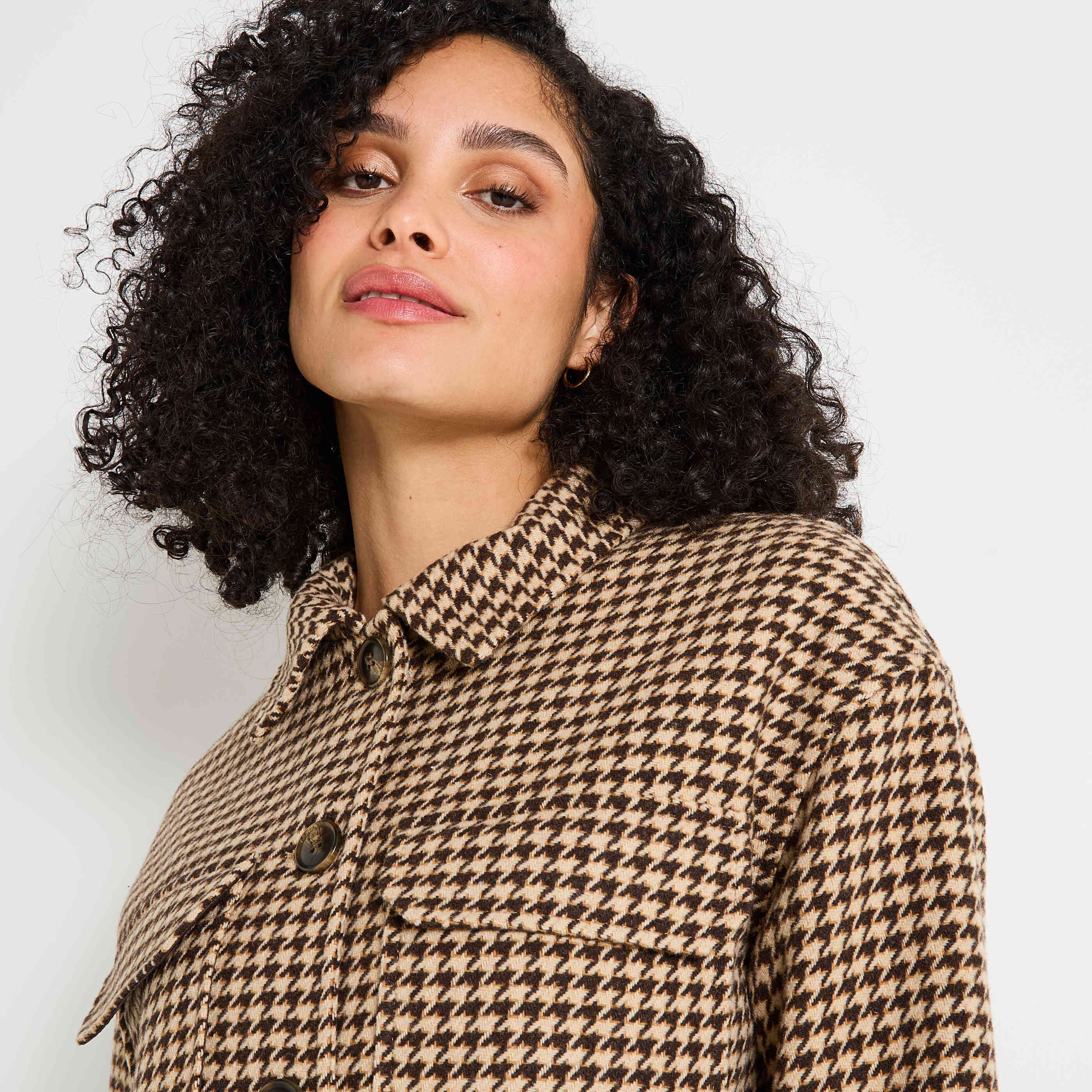 Blouson carreaux femme