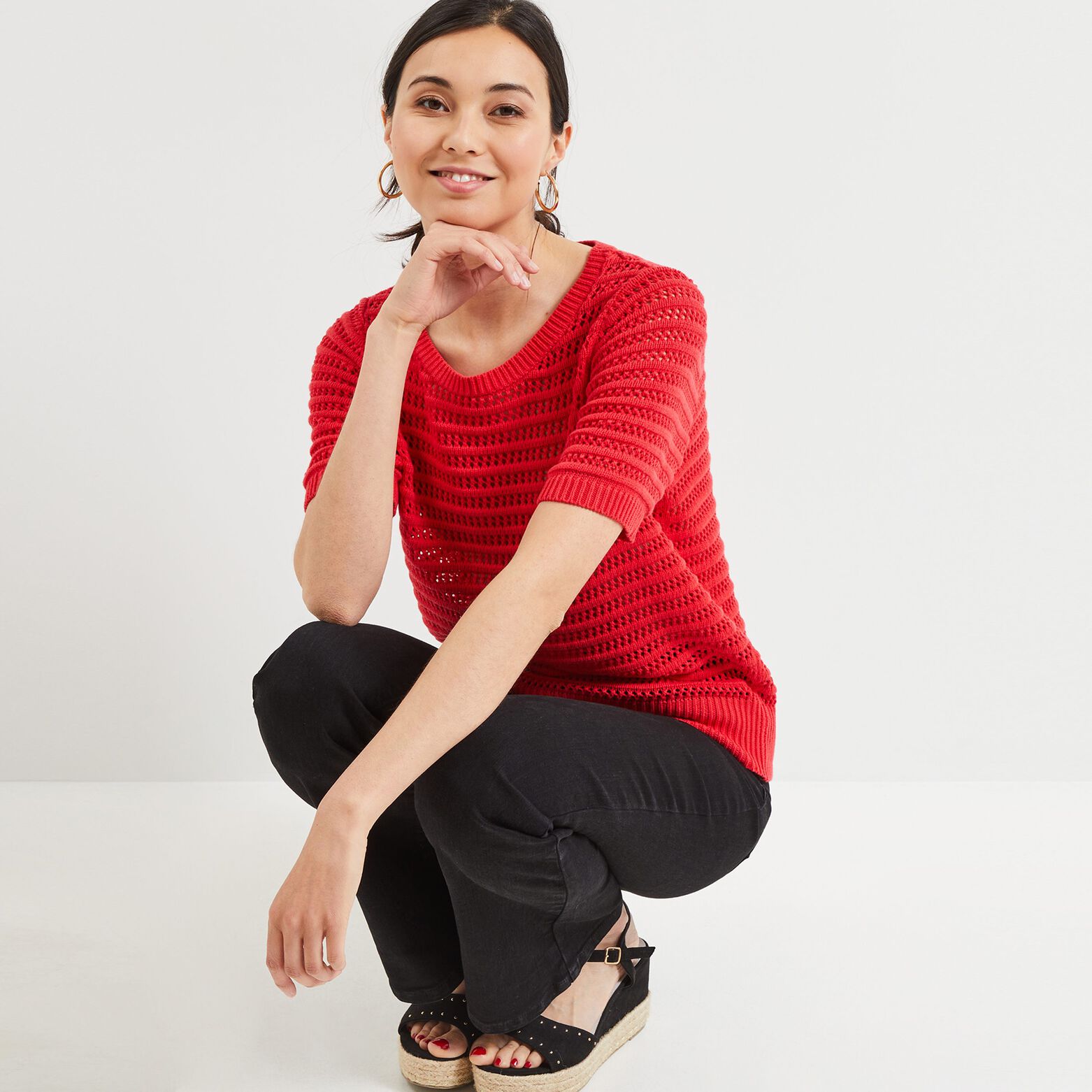 Pull ajouré femme