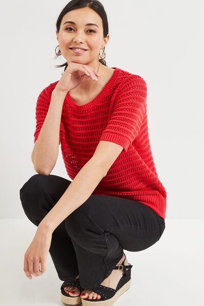 Pull ajouré femme