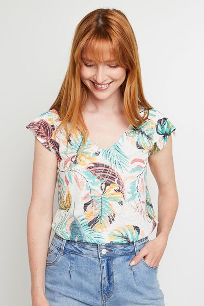 T-shirt col V femme