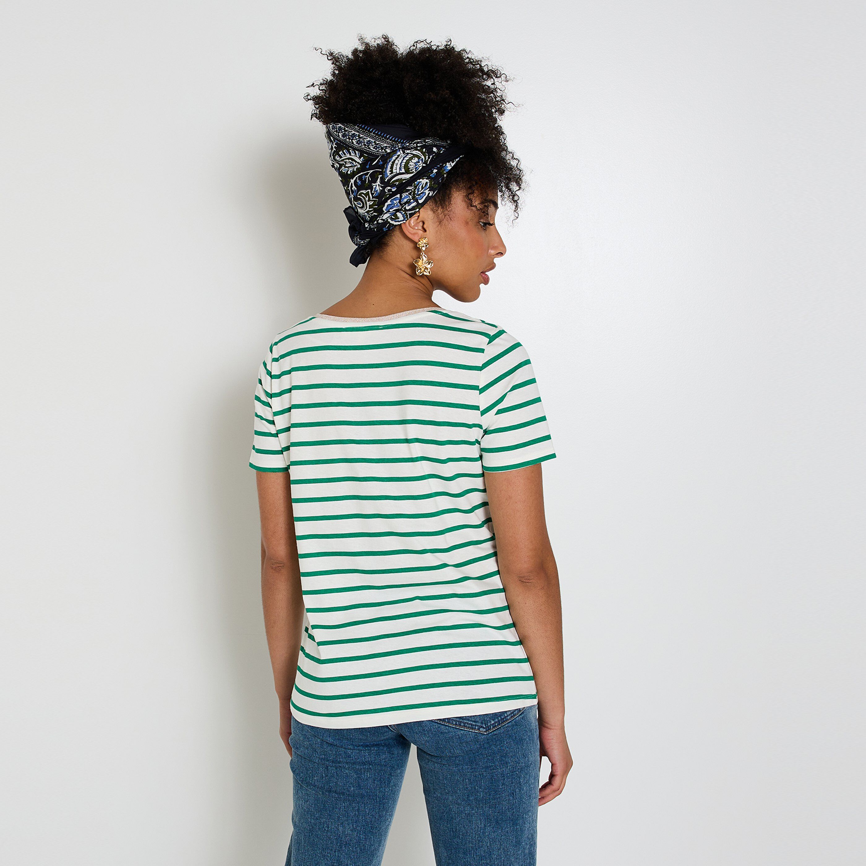 Tshirt ray&eacute; femme