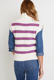Pull sans manches rayé femme