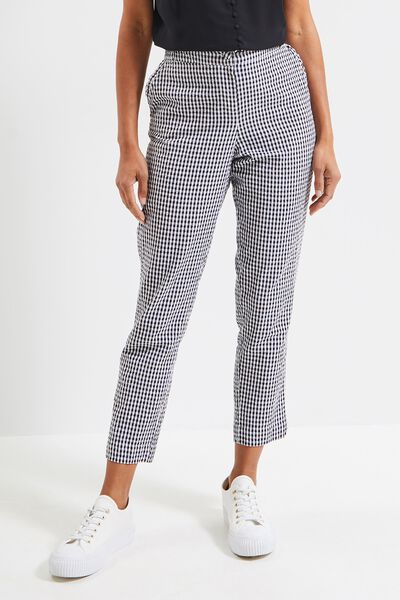 Pantalon cigarette vichy femme