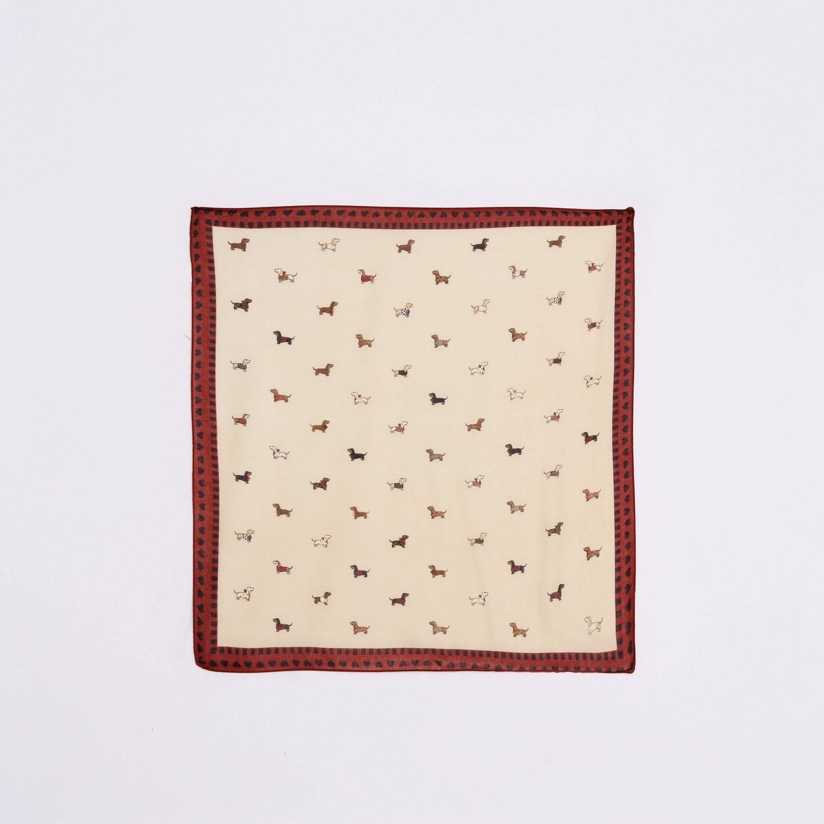 Foulard carr&eacute; motif chiens femme