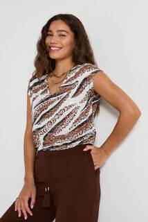 T-shirt imprimé zébré femme