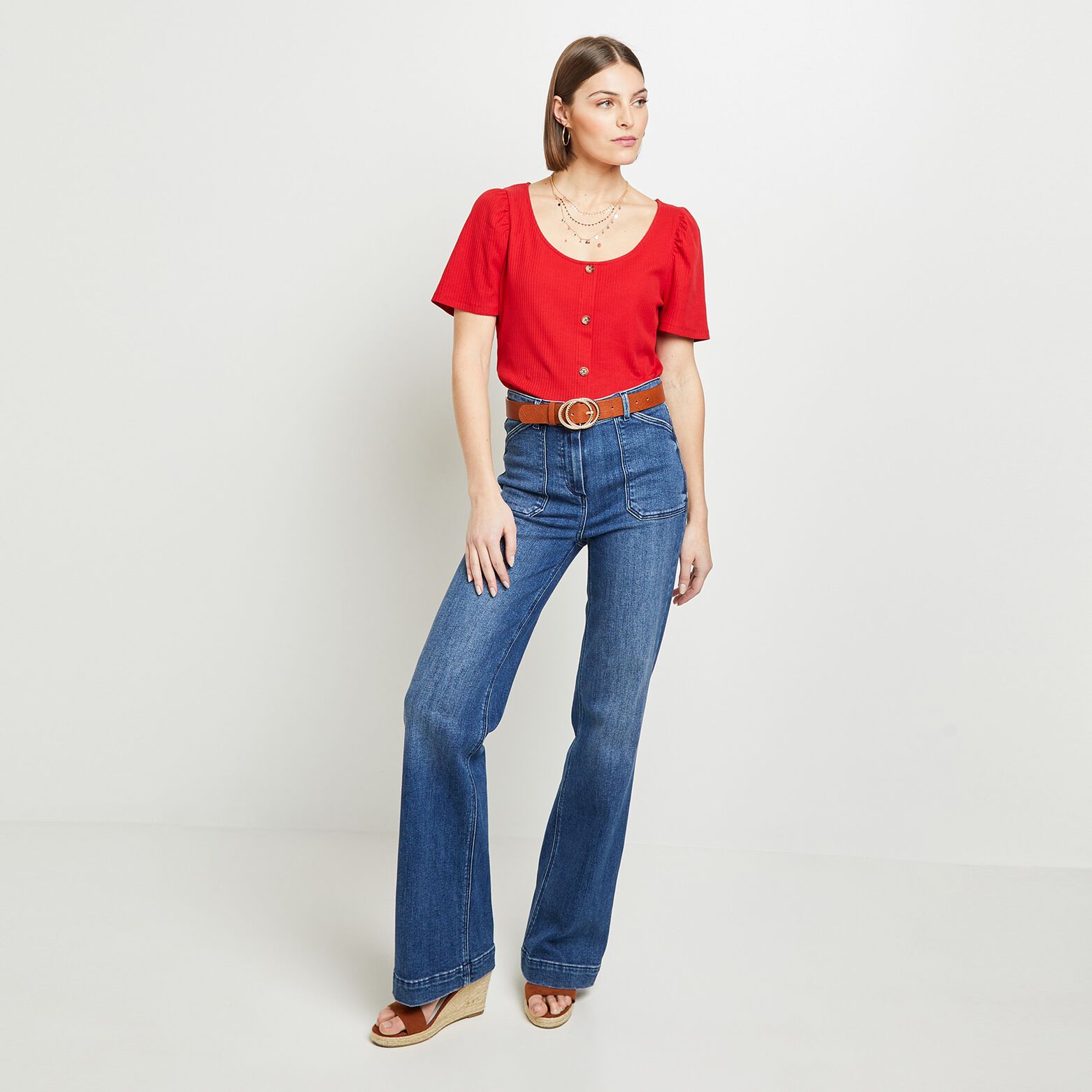 Tshirt côtelé femme