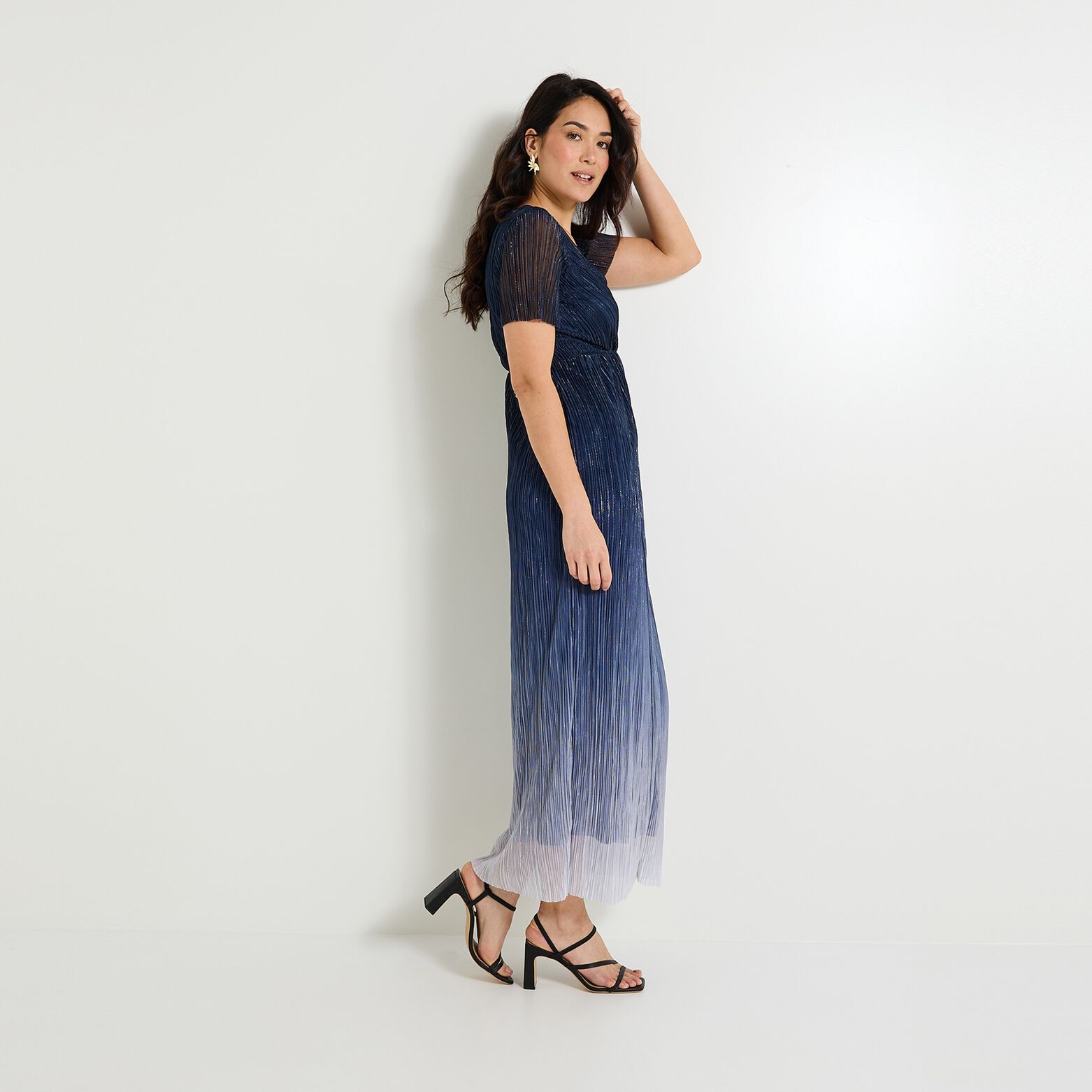 Robe longue irisée femme