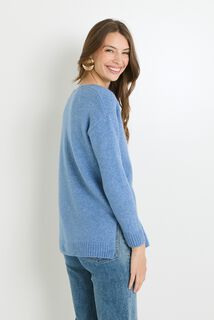 Pull col V femme