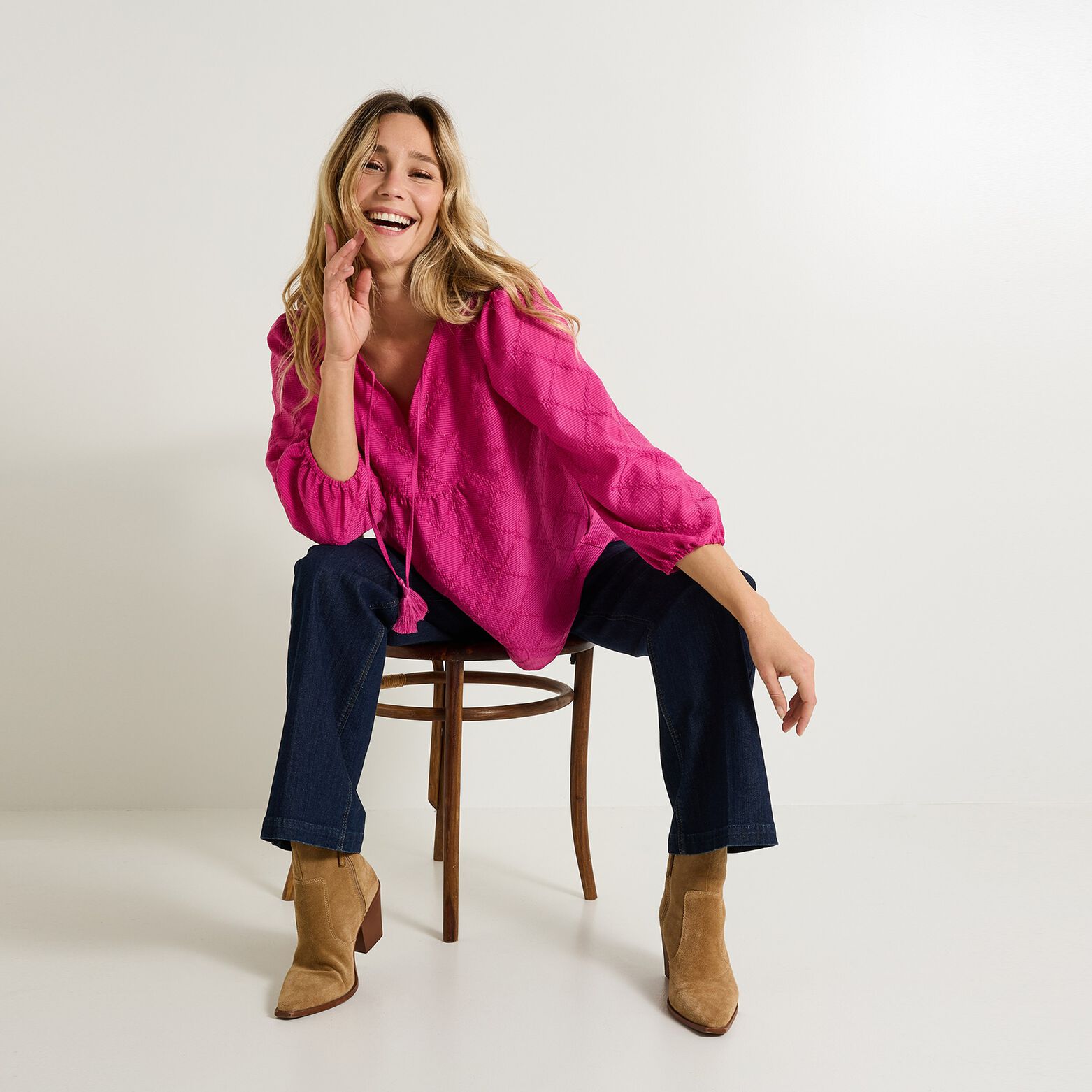 Blouse brodée femme