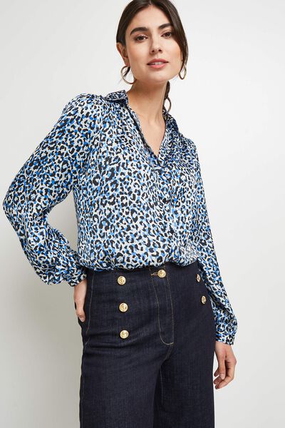 Blouse satinée imprimée femme