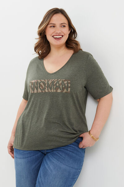 Tshirt col V femme