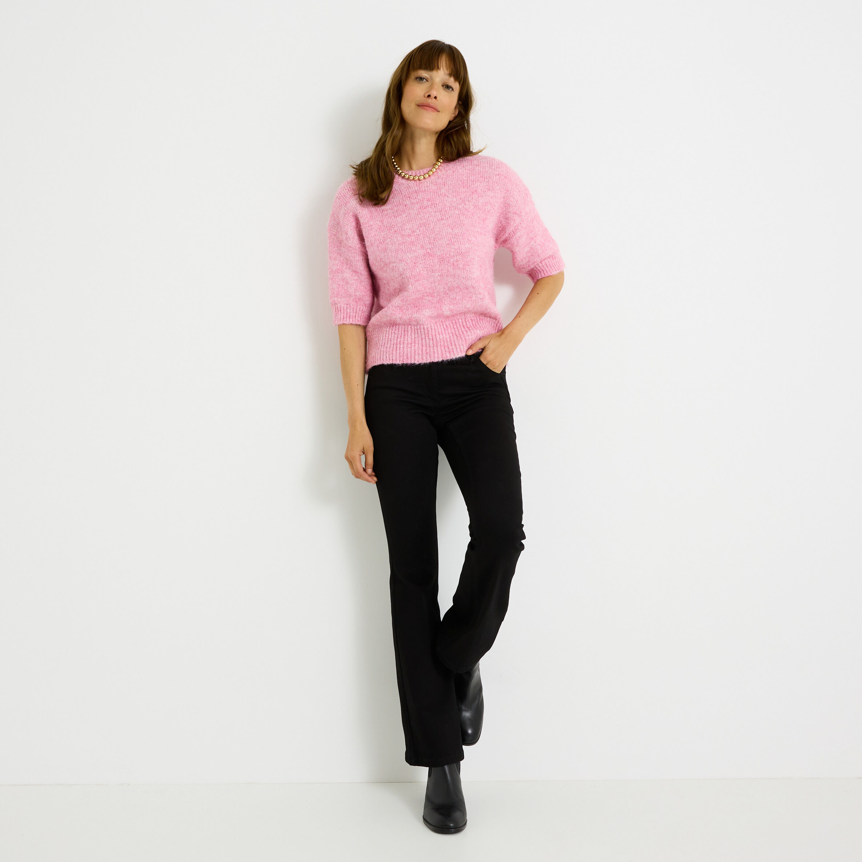 Pull manches courtes femme