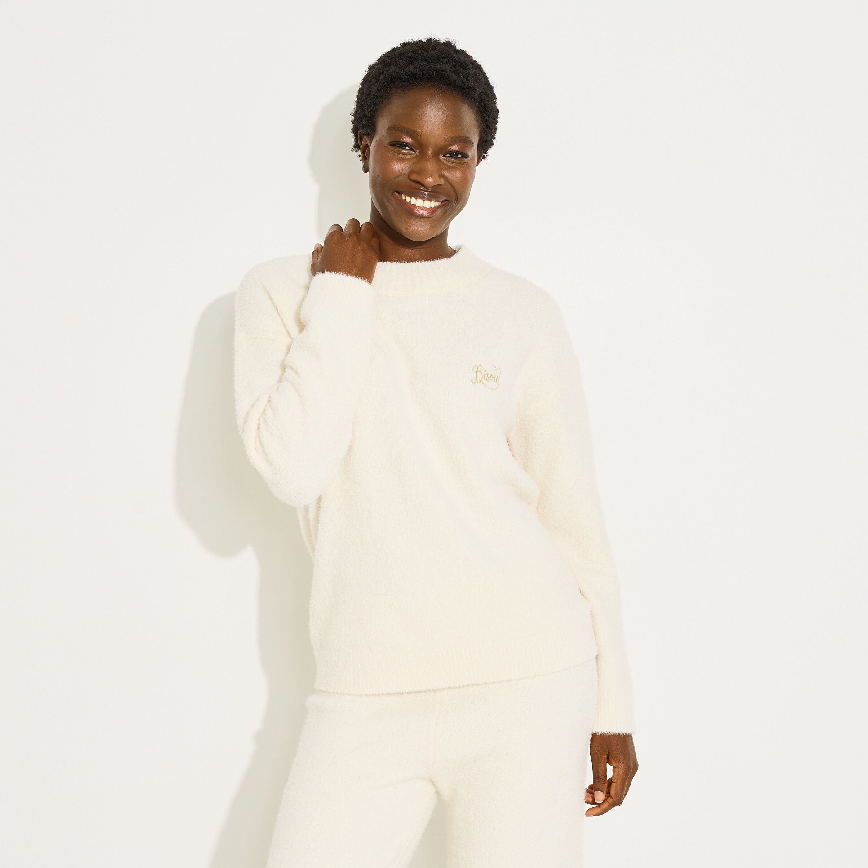 Pull de pyjama doux et fluffy femme