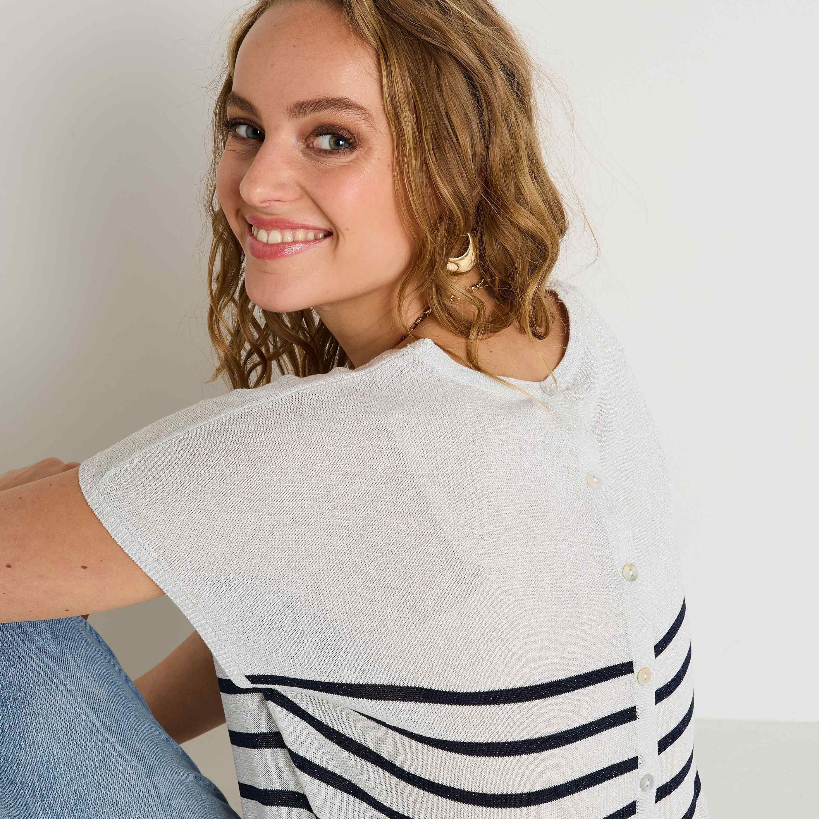 Pull manches courtes femme