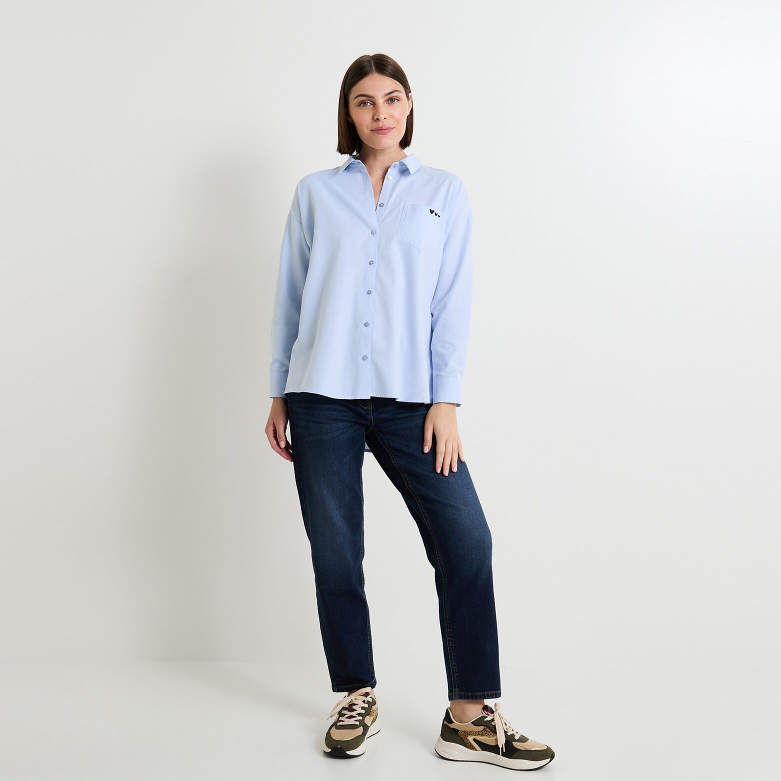 Chemisier col chemise femme