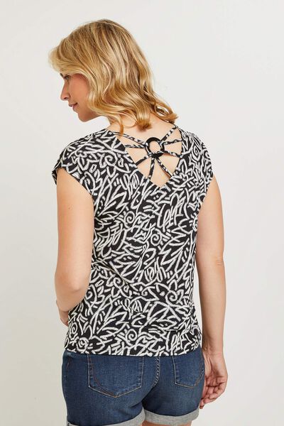 T-shirt col V imprimé femme
