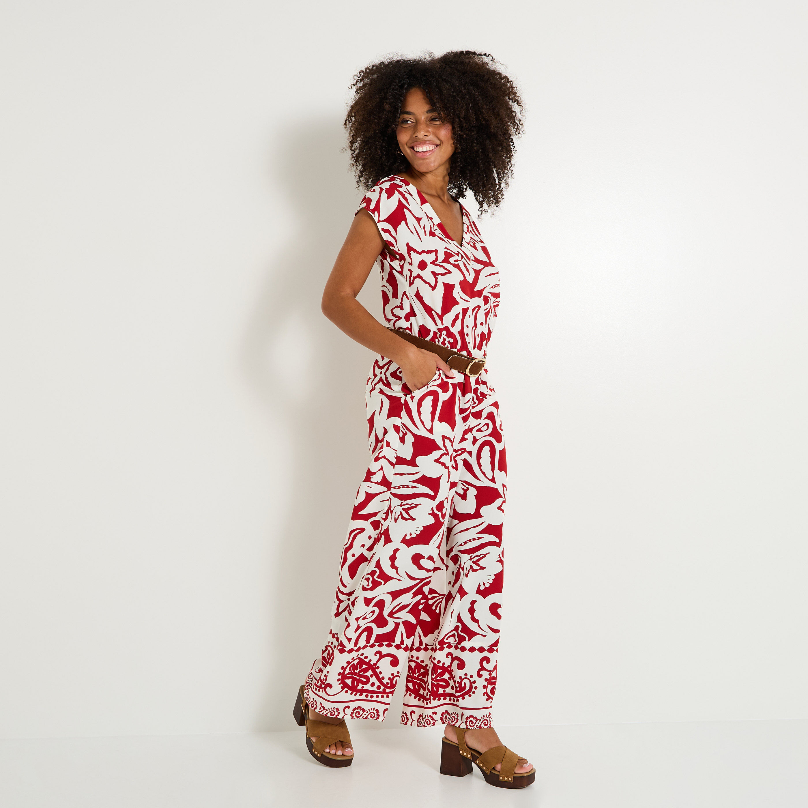 Combinaison longue imprim&eacute;e femme