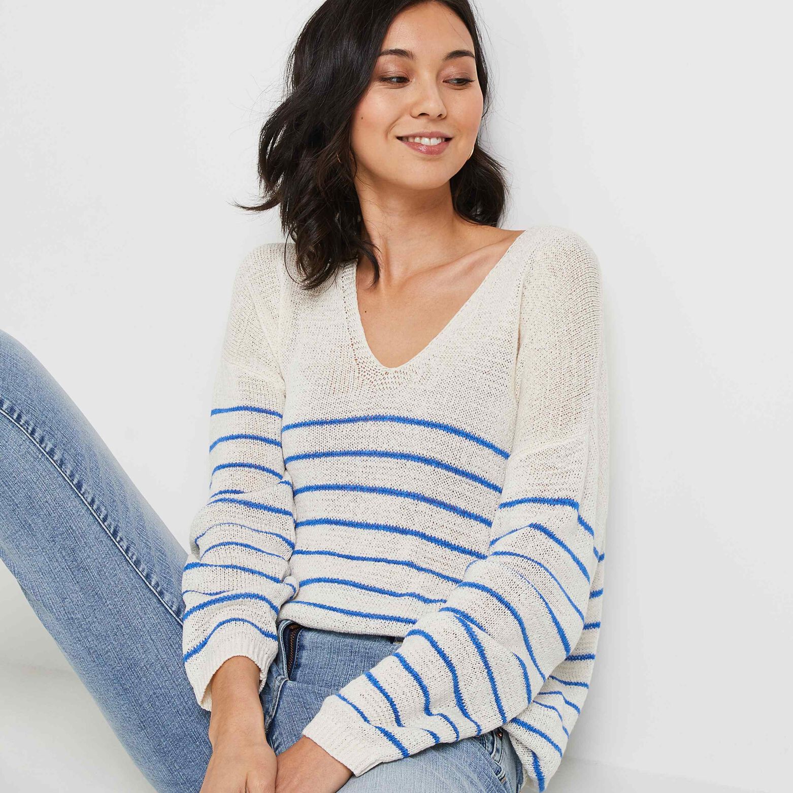 Pull maille col V