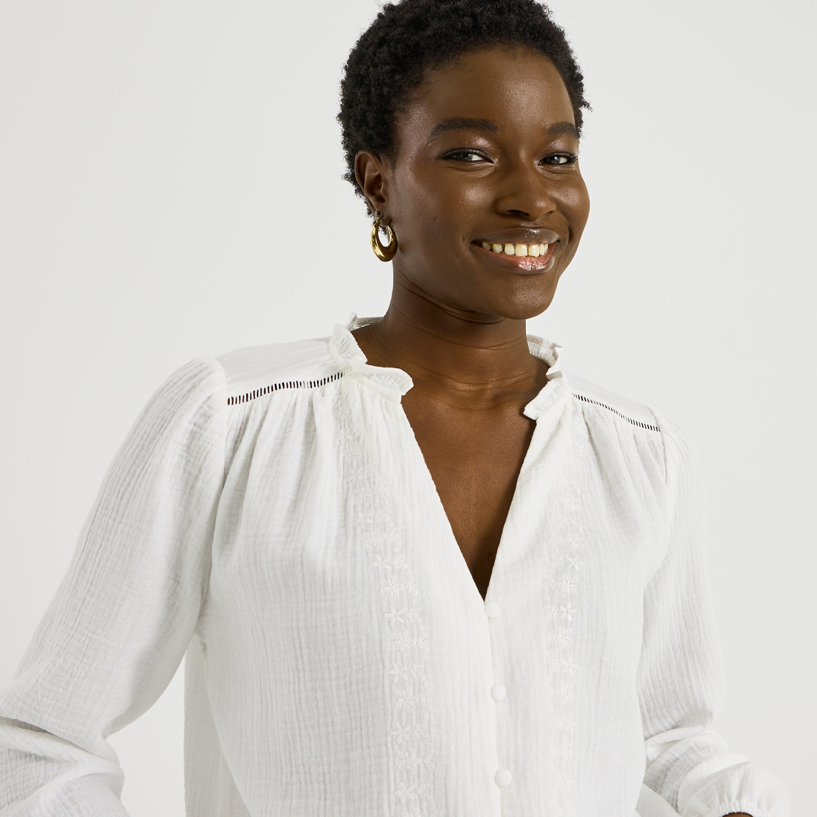 Chemise en gaze de coton femme