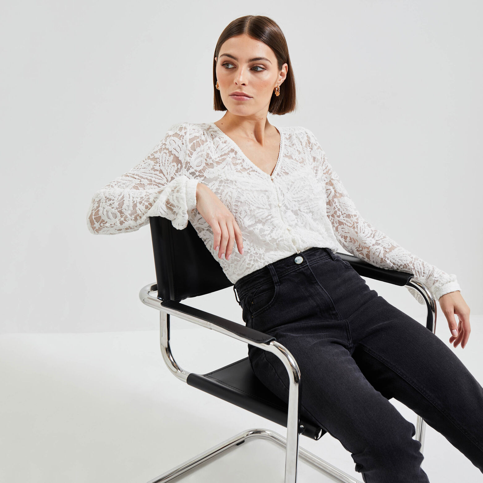 Chemise légère dentelle femme