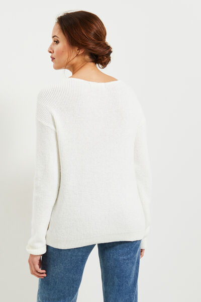 Pull col V femme