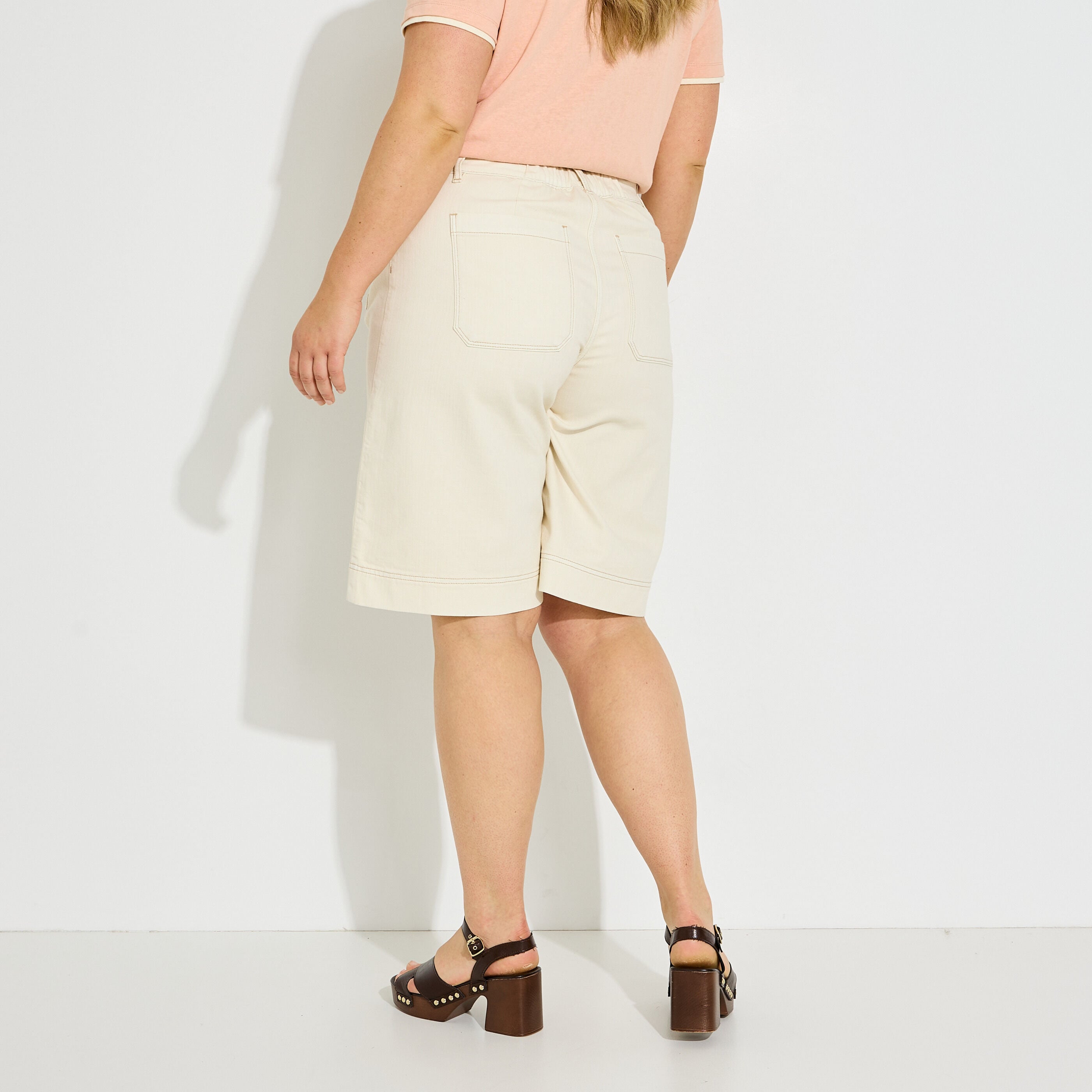Bermuda ample en jean femme