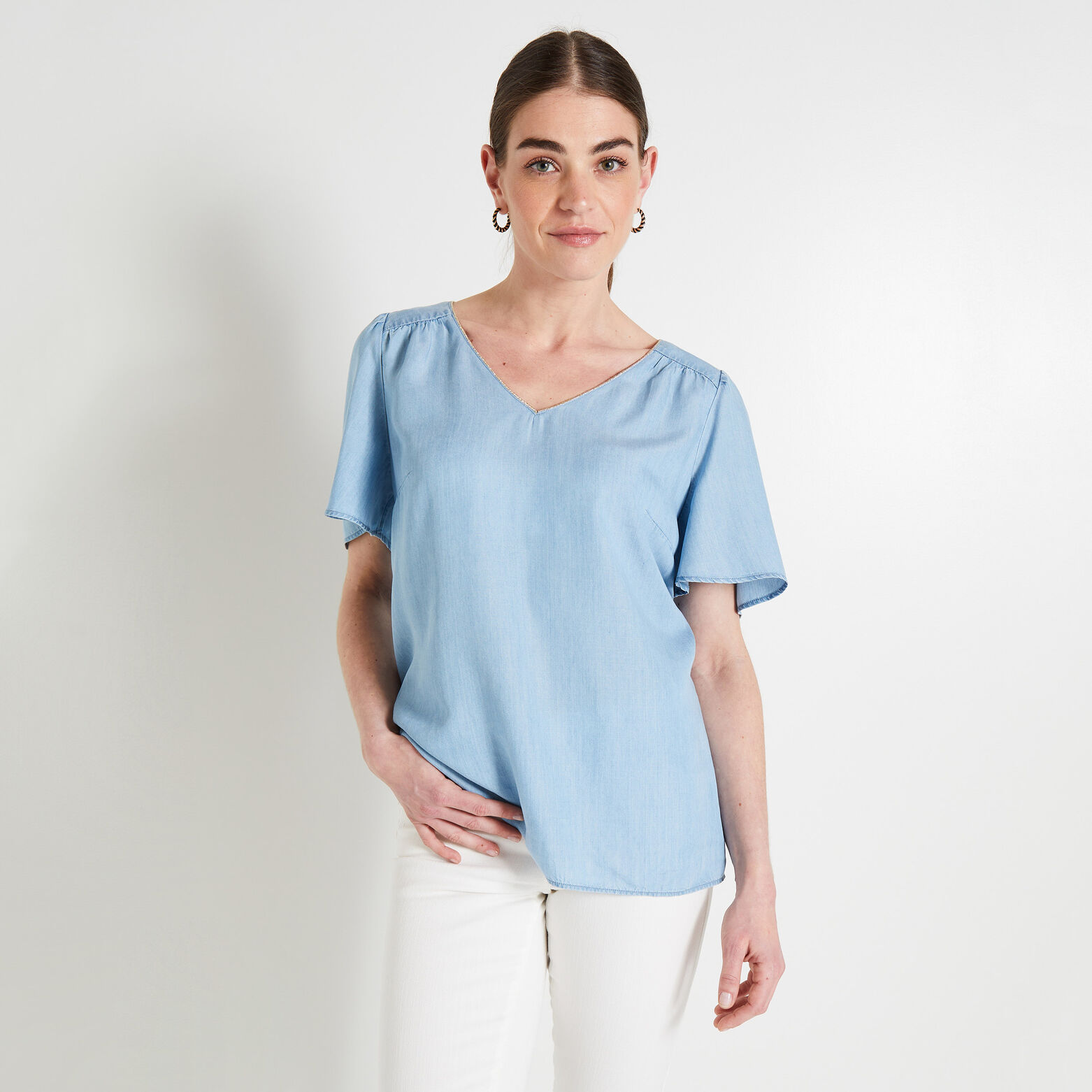 Blouse denim femme